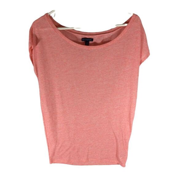 American Eagle womens cap sleeve Pink shirt Size Medium cap sleeve - Picture 1 of 3